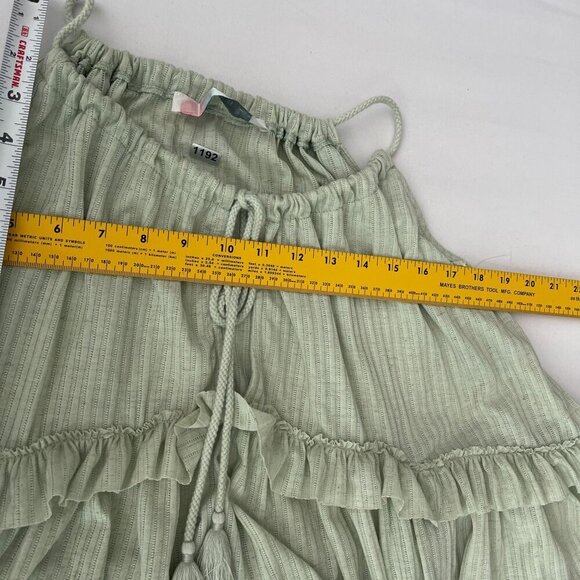 Free People Rosaline Tunic Dress Green Mini Tiered Rope Strap Summer Flowy M - Picture 10 of 13